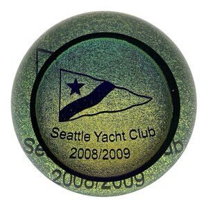 Glass Eye Studio Paperweight Seattle Yacht Club 2008- 2009 Gold Flecks Collectib